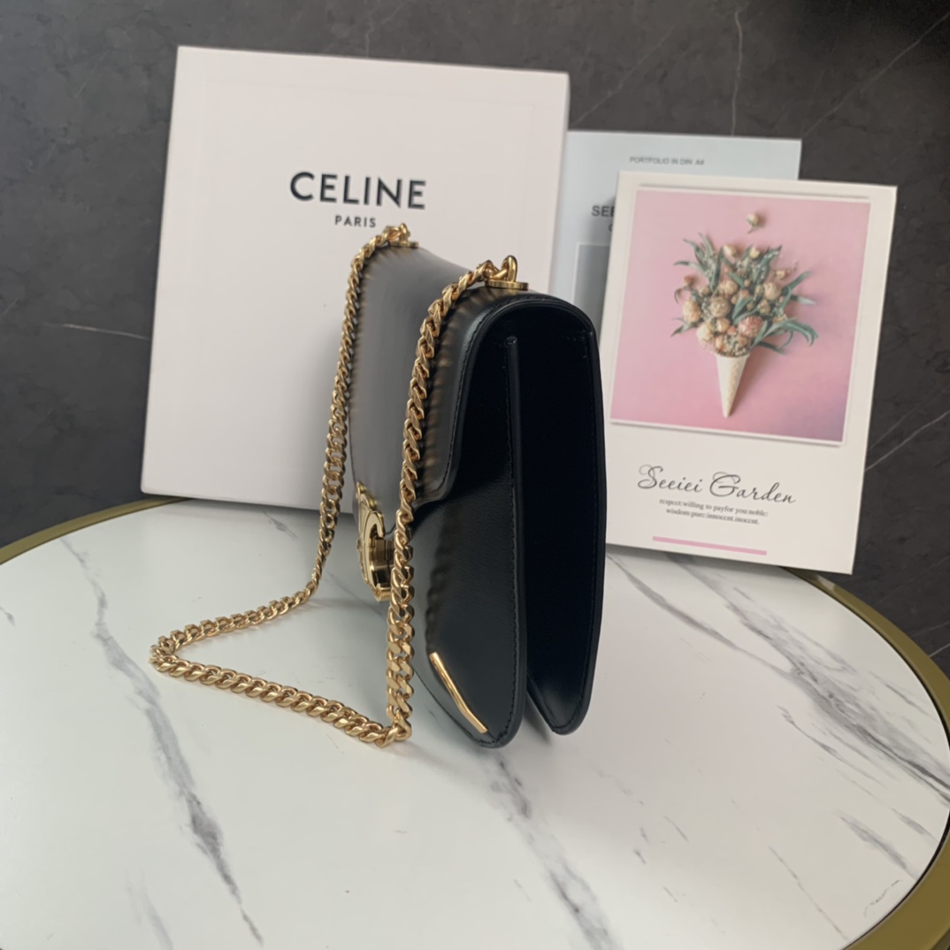 CELINE2022 新品新出走秀款秀款凯旋门链条方形包