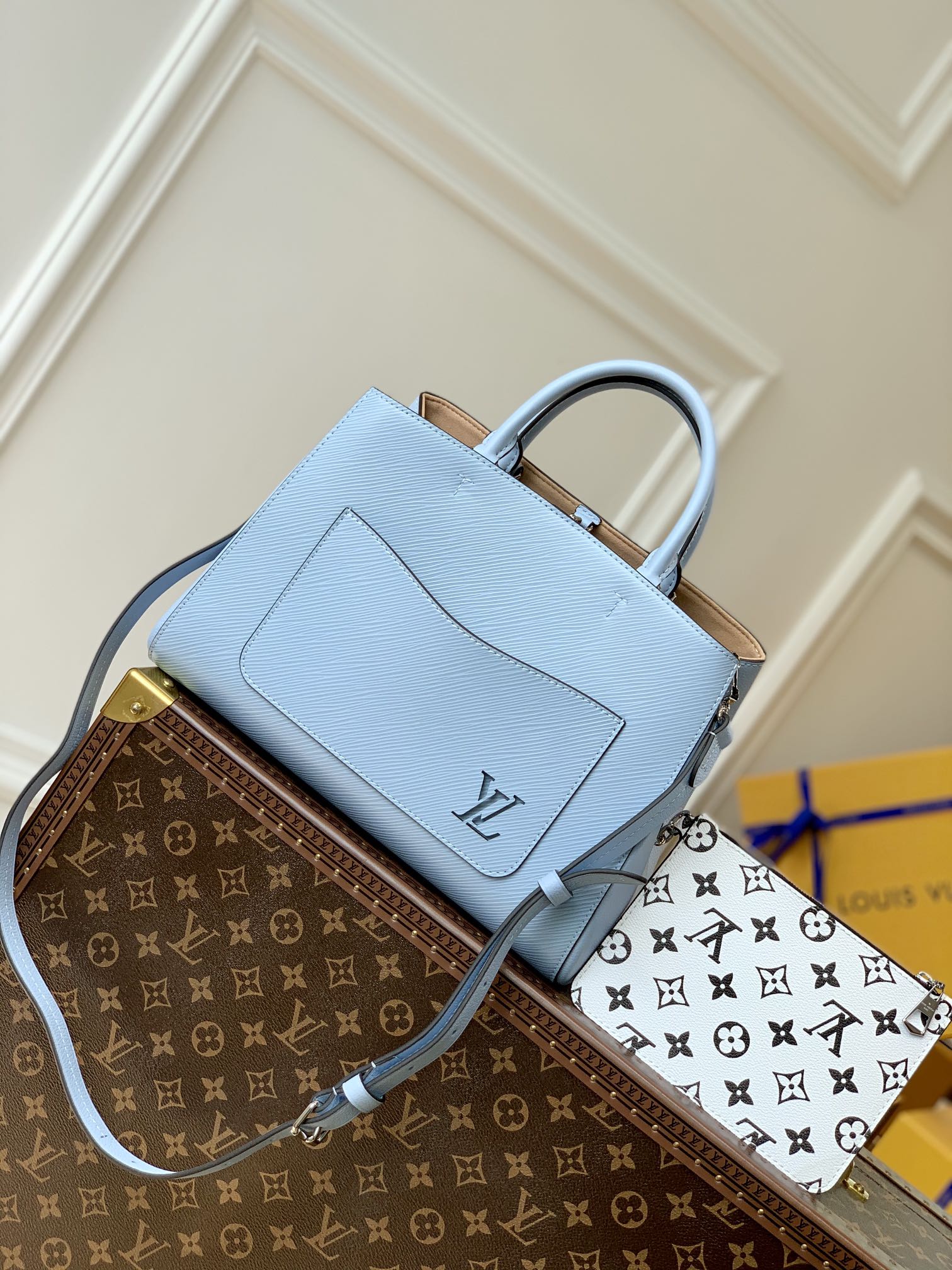 原单M59953蓝色 Marelle Tote 中号手袋