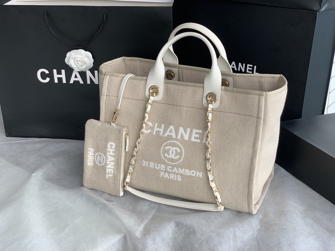 CHANEL   型号：66941 2022新款新色母子沙滩牛仔帆布包