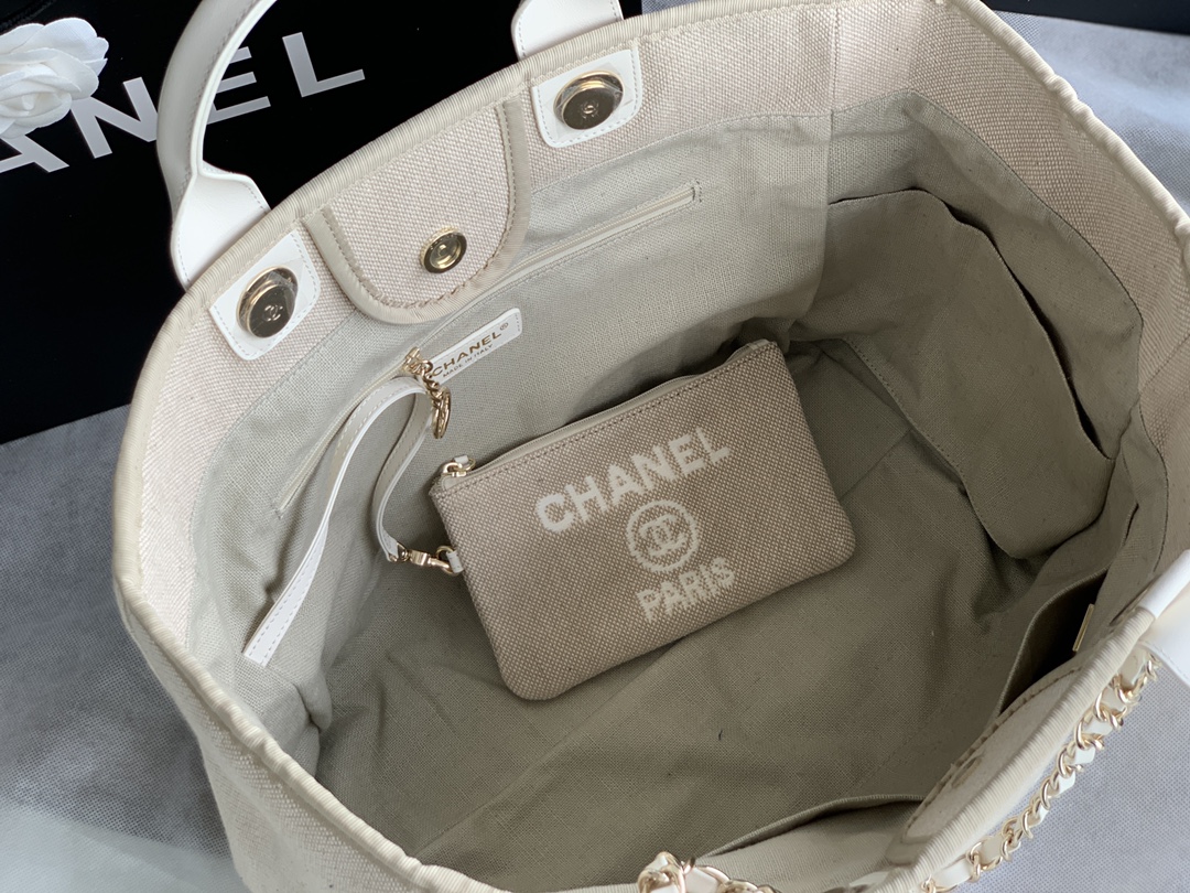 CHANEL   型号：66941 2022新款新色母子沙滩牛仔帆布包