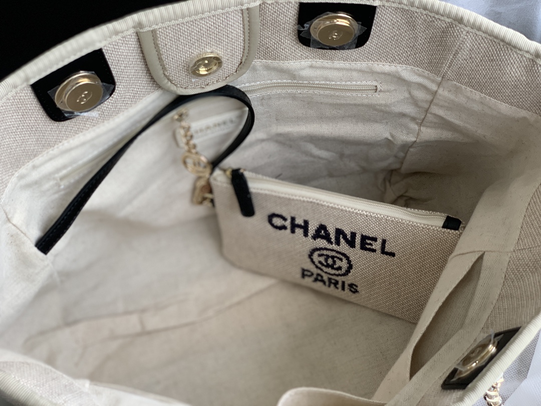 CHANEL   型号：66941 2022新款新色母子沙滩牛仔帆布包