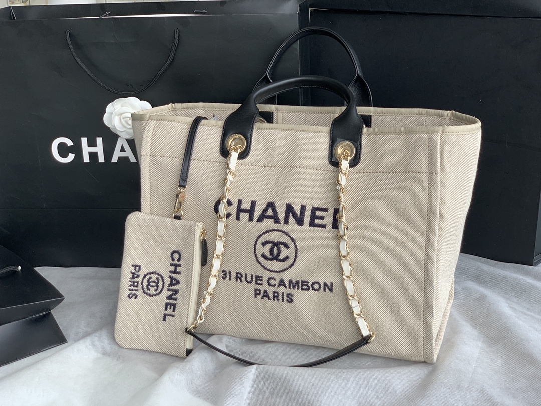 CHANEL   型号：66941 2022新款新色母子沙滩牛仔帆布包