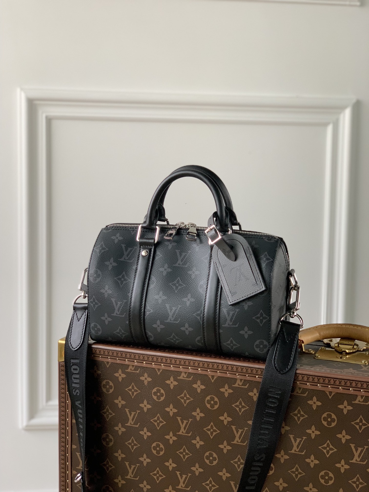 原单M46271黑花 Keepall 25 手袋