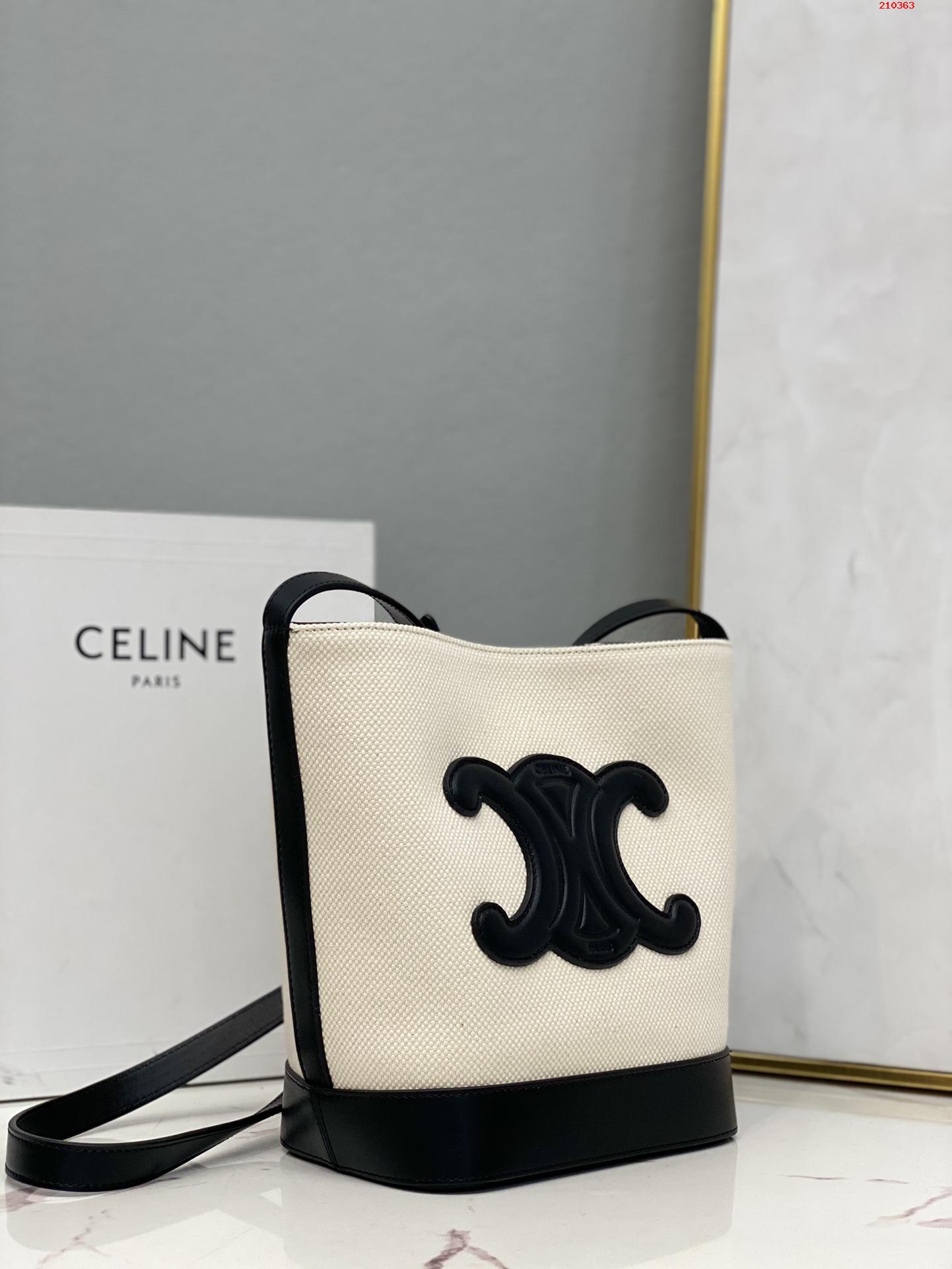 【CL家】新品 CUIR TRIOMPHE 帆布拼牛皮水桶包