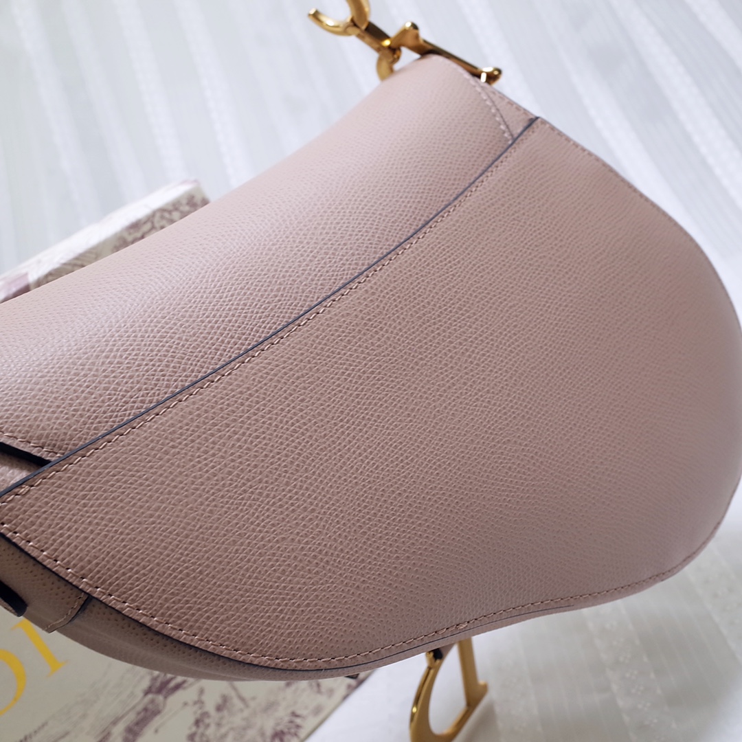 Dior Saddle 顶级粉色手掌纹 马鞍包