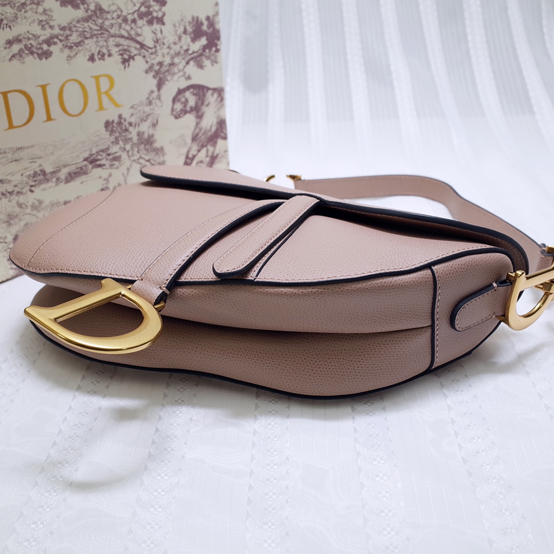 Dior Saddle 顶级粉色手掌纹 马鞍包