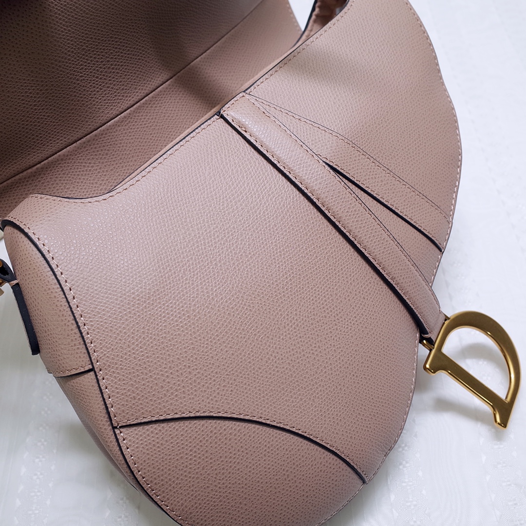 Dior Saddle 顶级粉色手掌纹 马鞍包