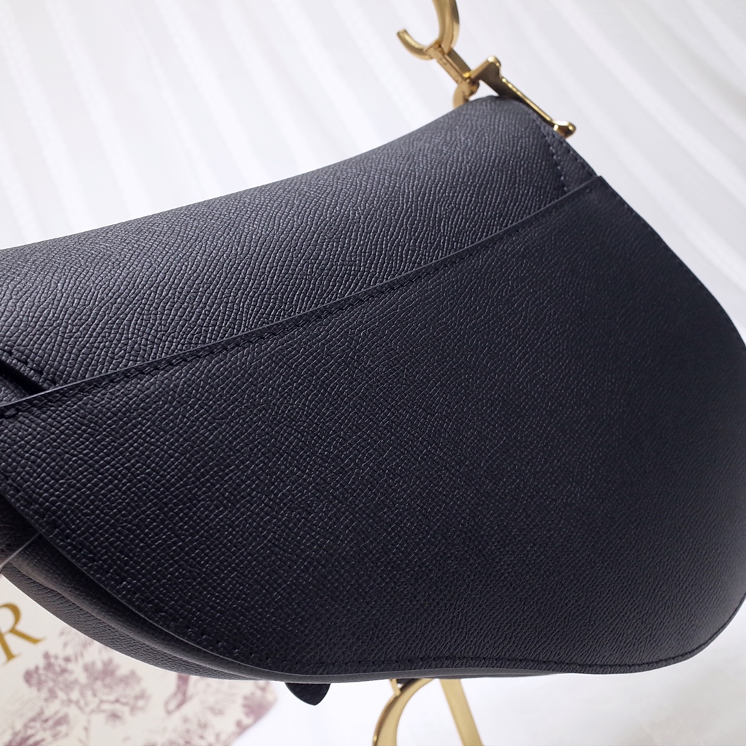 Dior Saddle 顶级黑色手掌纹 马鞍包