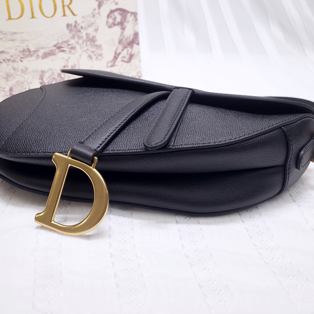 Dior Saddle 顶级黑色手掌纹 马鞍包