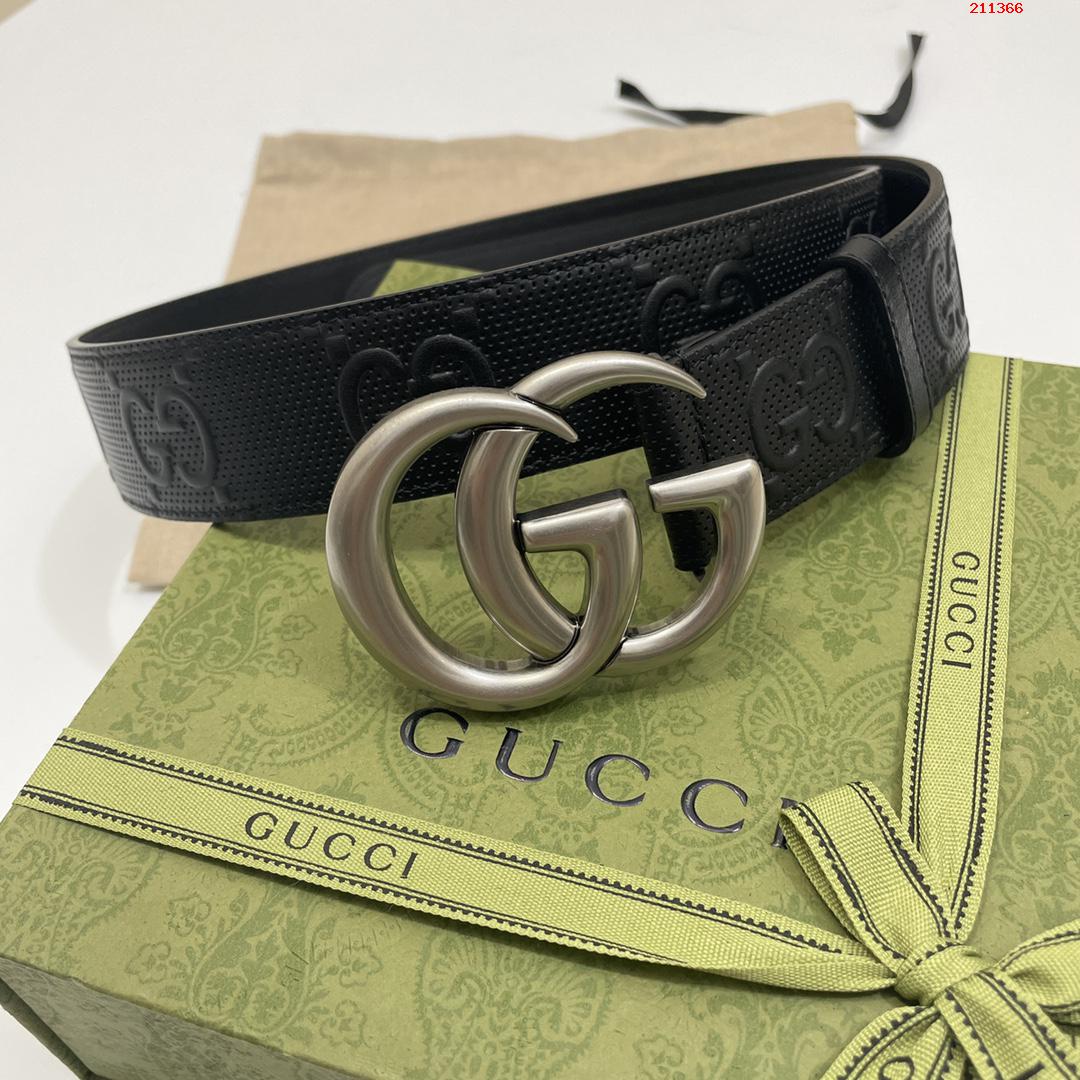 Gucci.古驰  全套包装 3.8cm进口小牛皮压花