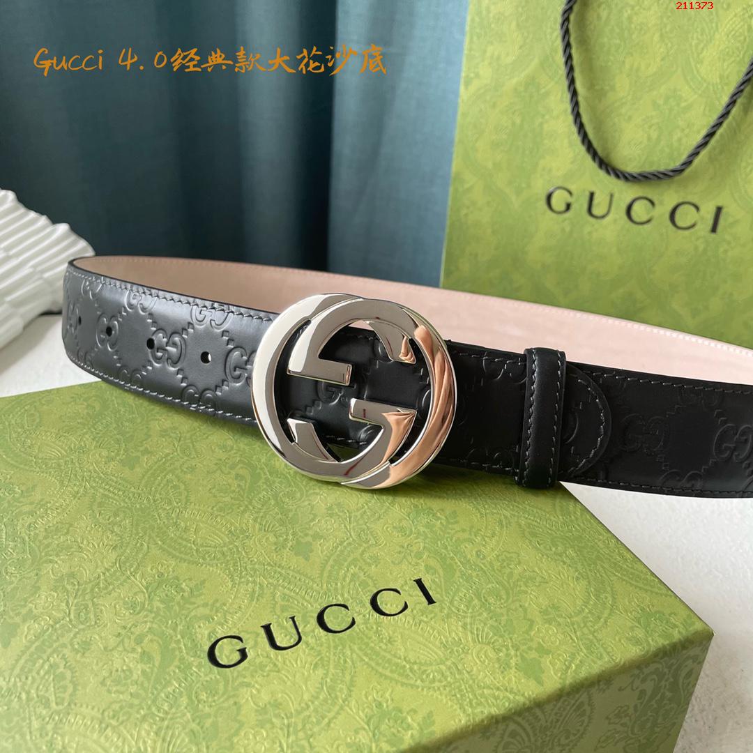 GUCCI.古驰 全套包装 3.8cm进口小牛皮压花