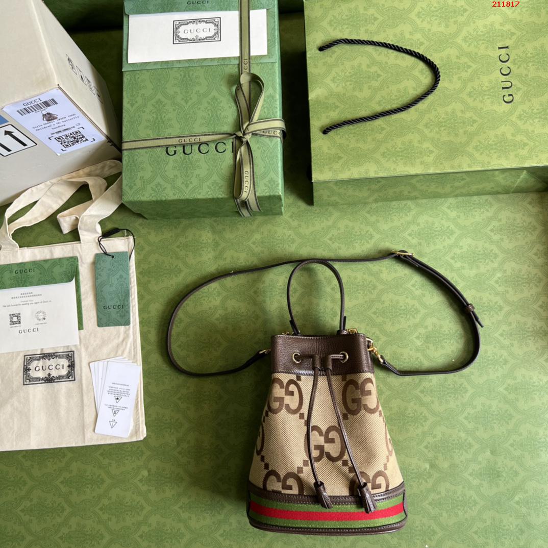 Gucci meo vintage 桶包，迷你包款号：550621棕色 大G帆布