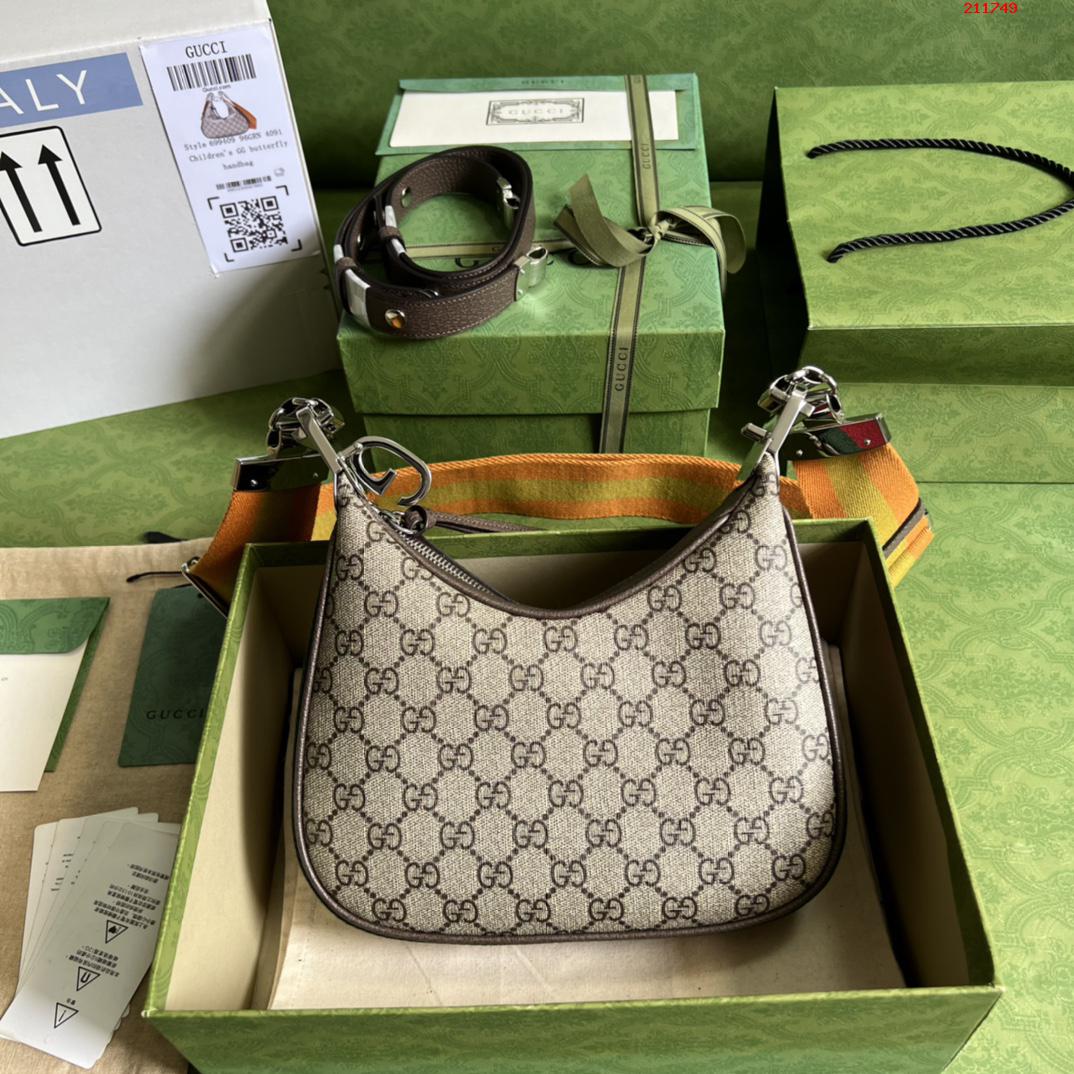 GG👉Gucci Attache系列小号肩背包 699409棕色 pvc