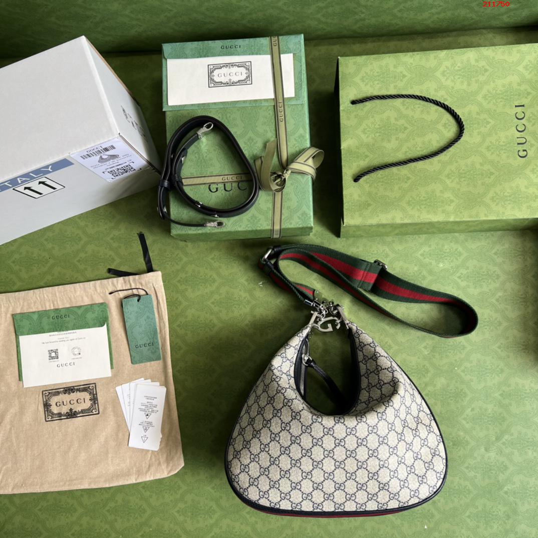 GG👉Gucci Attache系列大号肩背包 702823蓝色 pvc