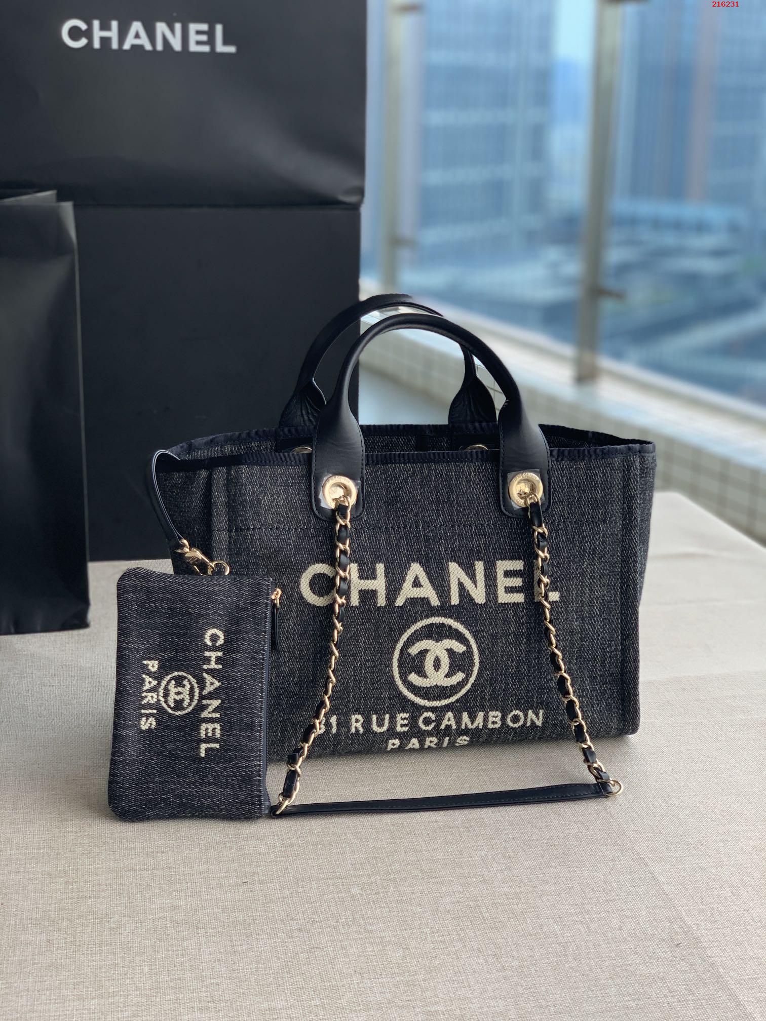 CHANEL：型号：AS3257# 2022新色母子沙滩牛仔帆布包