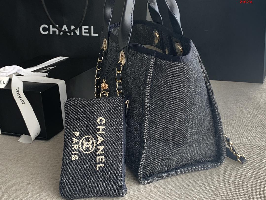 CHANEL：型号：AS3257# 2022新色母子沙滩牛仔帆布包