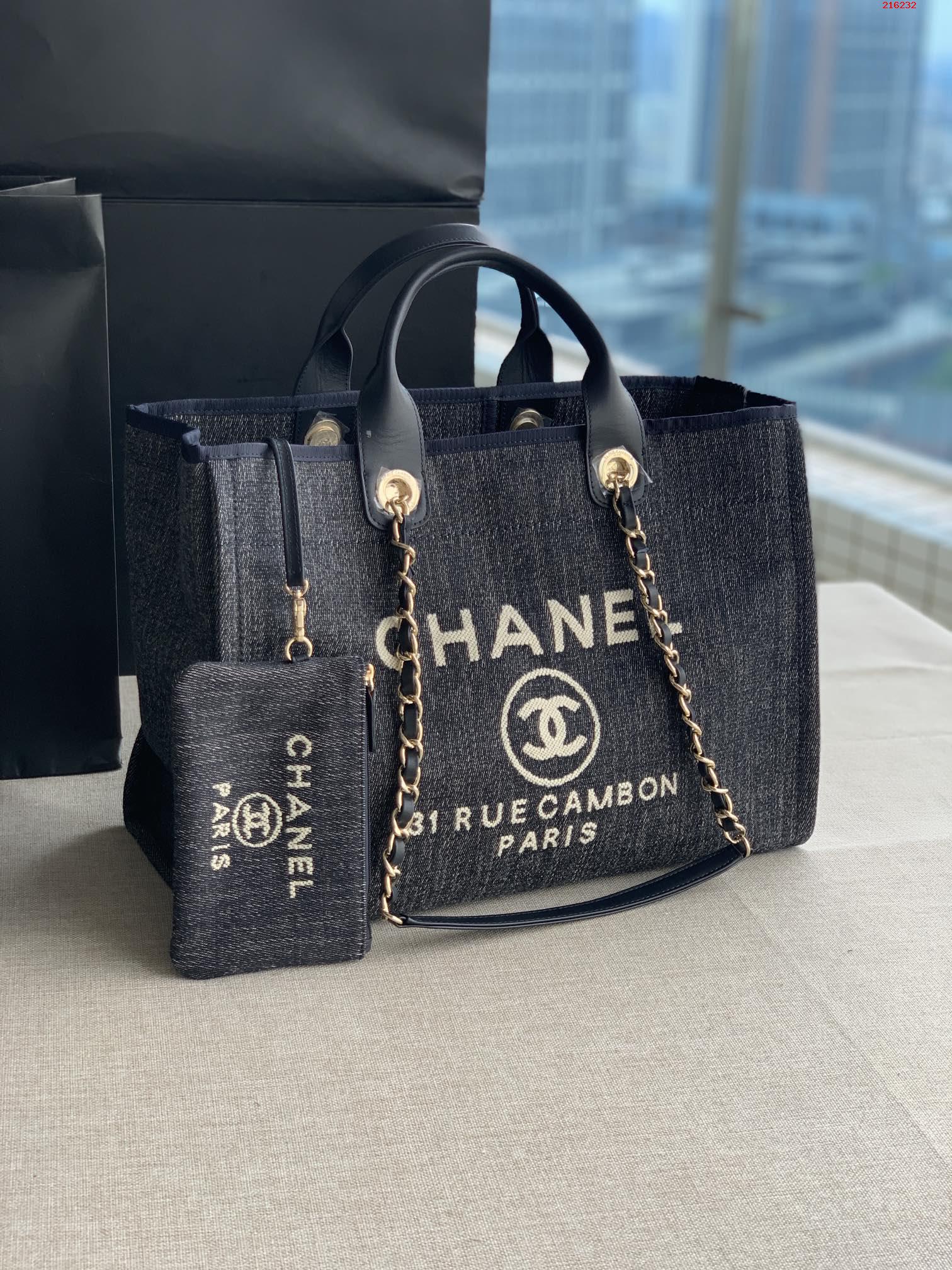 CHANEL：型号：AS66941# ：尺寸：38X32X18Cm：2022新色母子沙滩牛仔帆布包