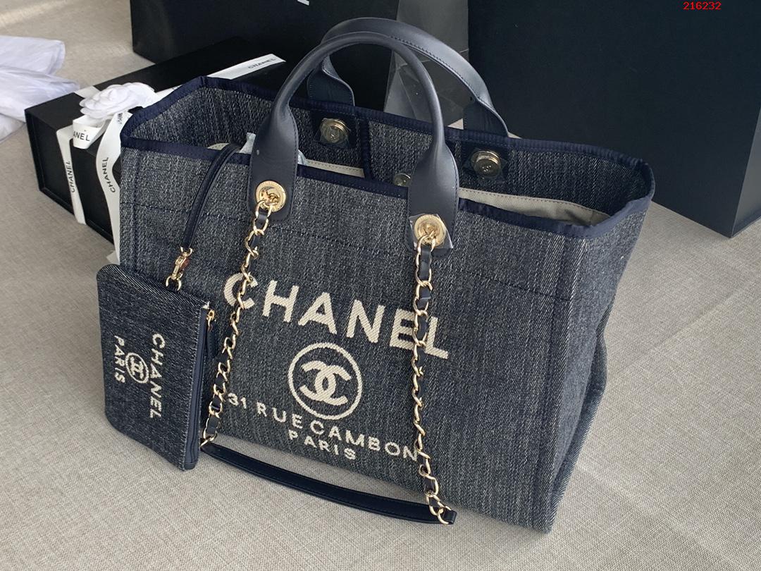 CHANEL：型号：AS66941# ：尺寸：38X32X18Cm：2022新色母子沙滩牛仔帆布包