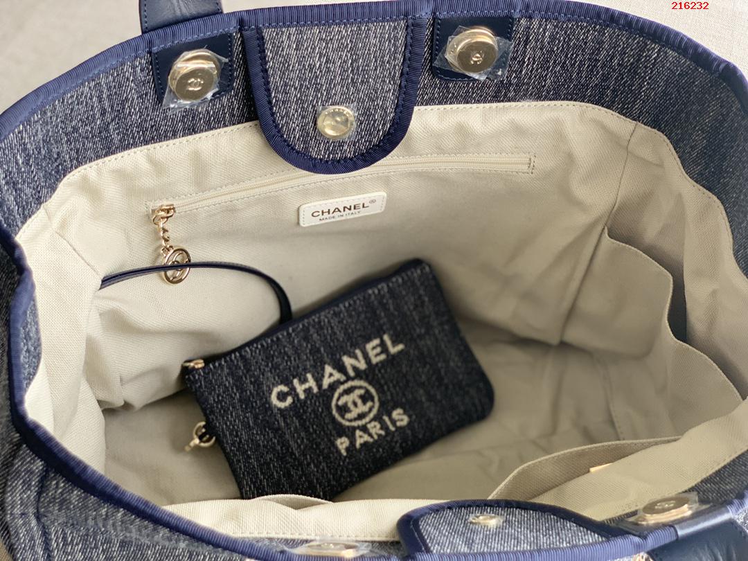 CHANEL：型号：AS66941# ：尺寸：38X32X18Cm：2022新色母子沙滩牛仔帆布包