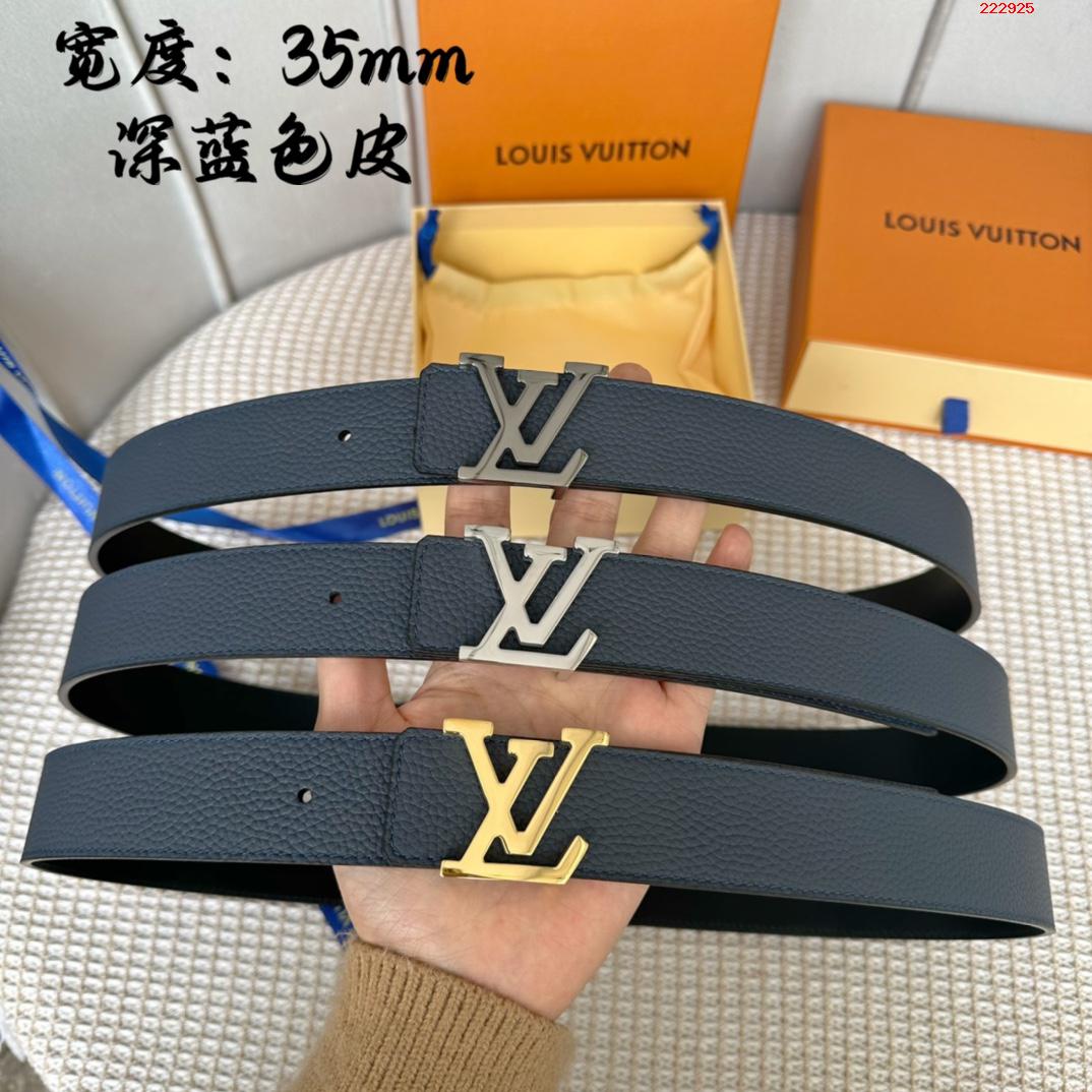 -LV 路易威登  35mm 经典荔枝纹配进口小牛皮底皮