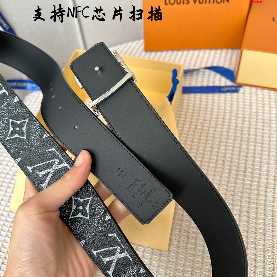 -LV 路易威登  40mm 经典老花配进口小牛皮底皮 