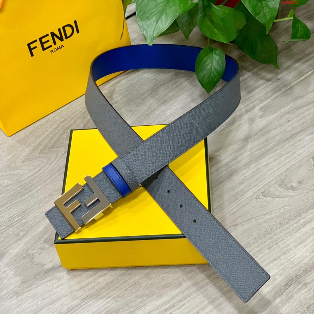 -FENDI 芬迪 专柜同款 宽4.0CM 双面头发层牛皮