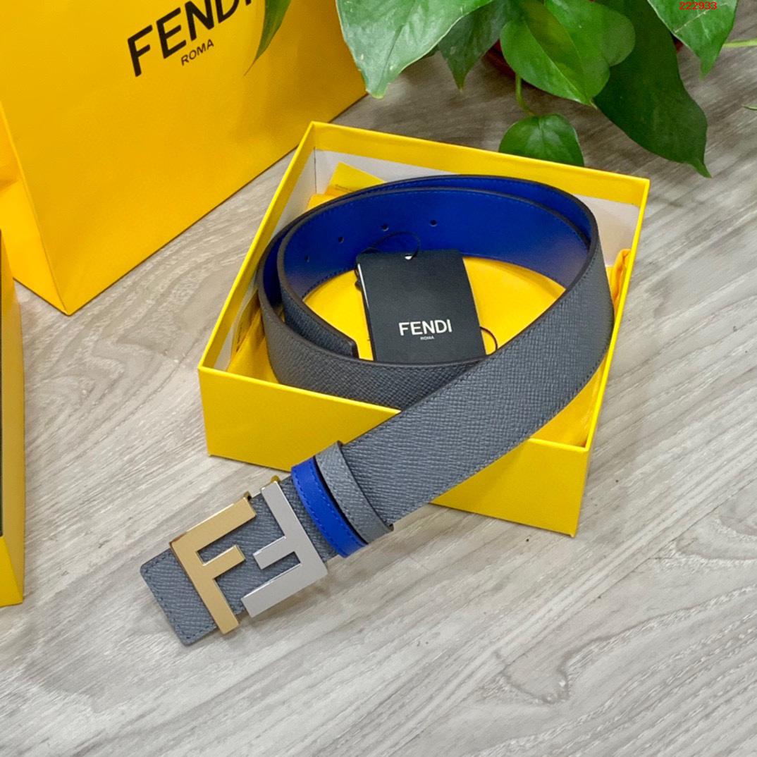 -FENDI 芬迪 专柜同款 宽4.0CM 双面头发层牛皮