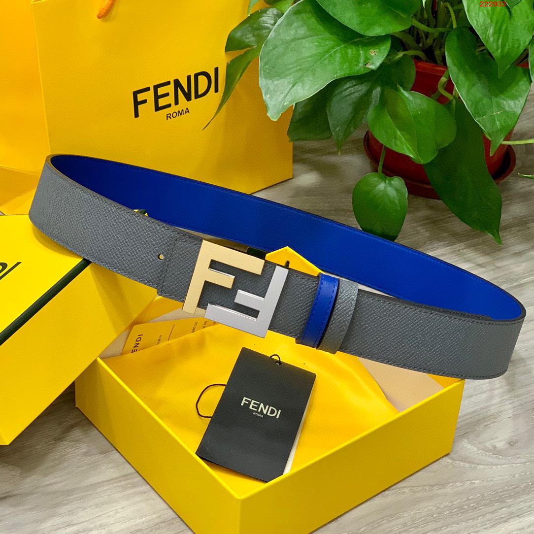 -FENDI 芬迪 专柜同款 宽4.0CM 双面头发层牛皮