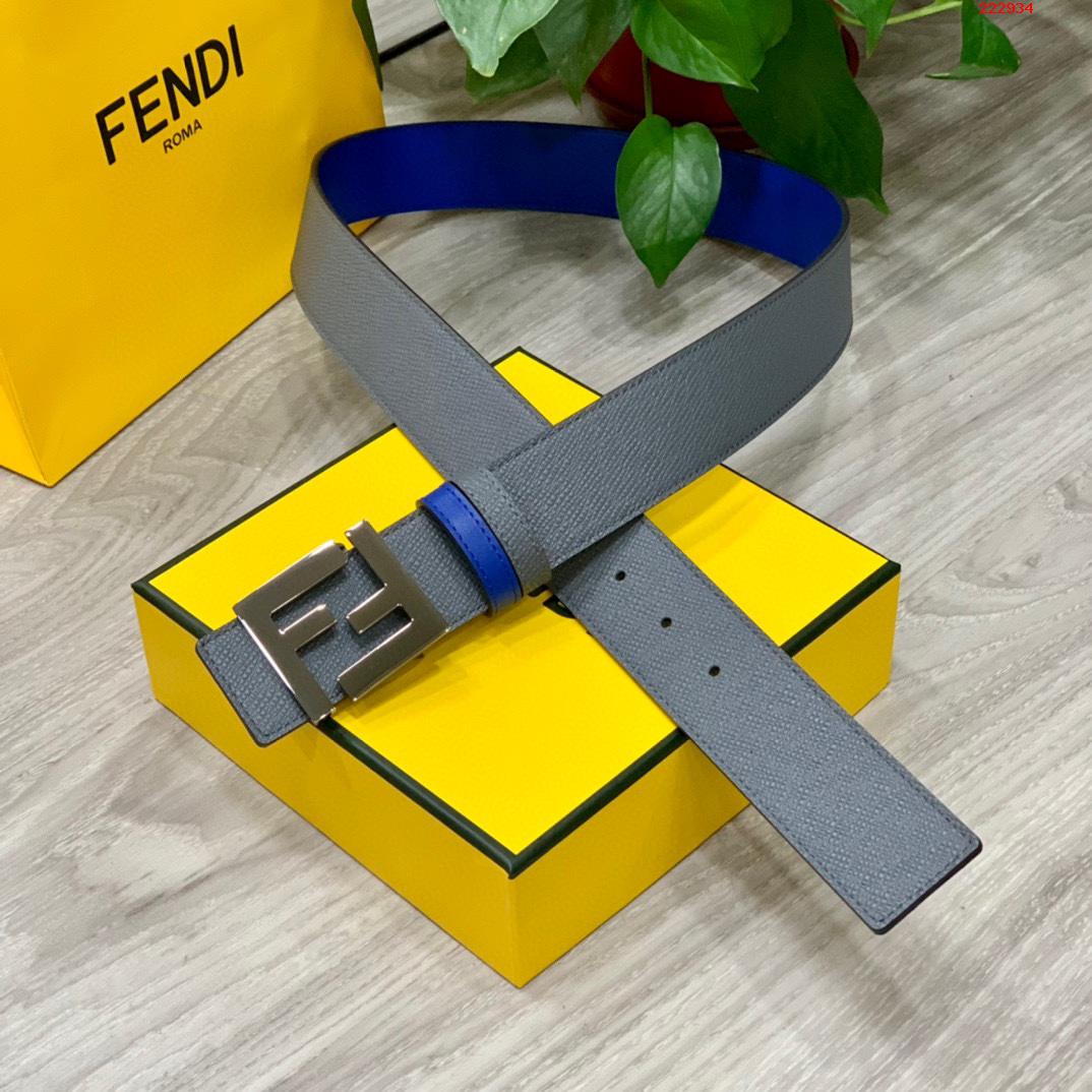 -FENDI 芬迪 专柜同款 宽4.0CM 双面头发层牛皮