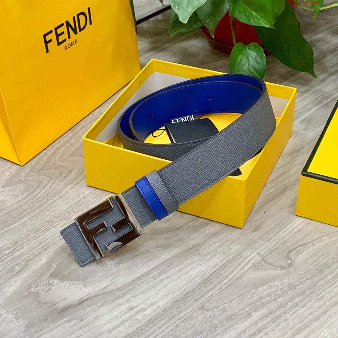 -FENDI 芬迪 专柜同款 宽4.0CM 双面头发层牛皮