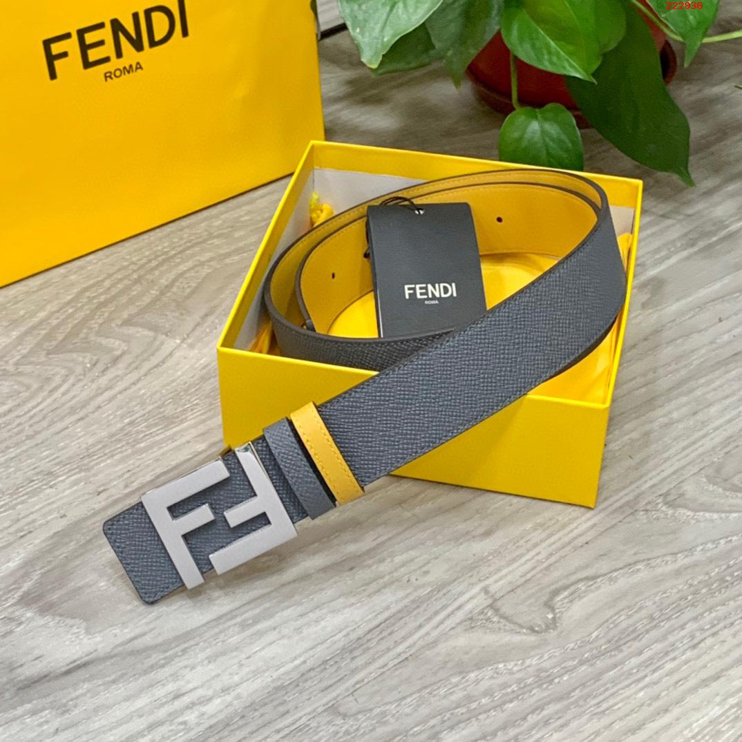 -FENDI 芬迪 专柜同款 宽4.0CM 双面头发层牛皮