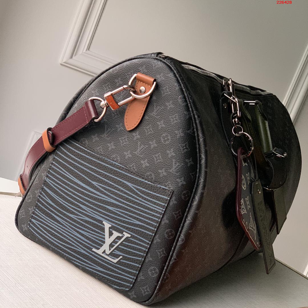 M56856黑花  顶级原单 KEEPALL BANDOULIERE 旅行袋Patchwork 拼贴主题