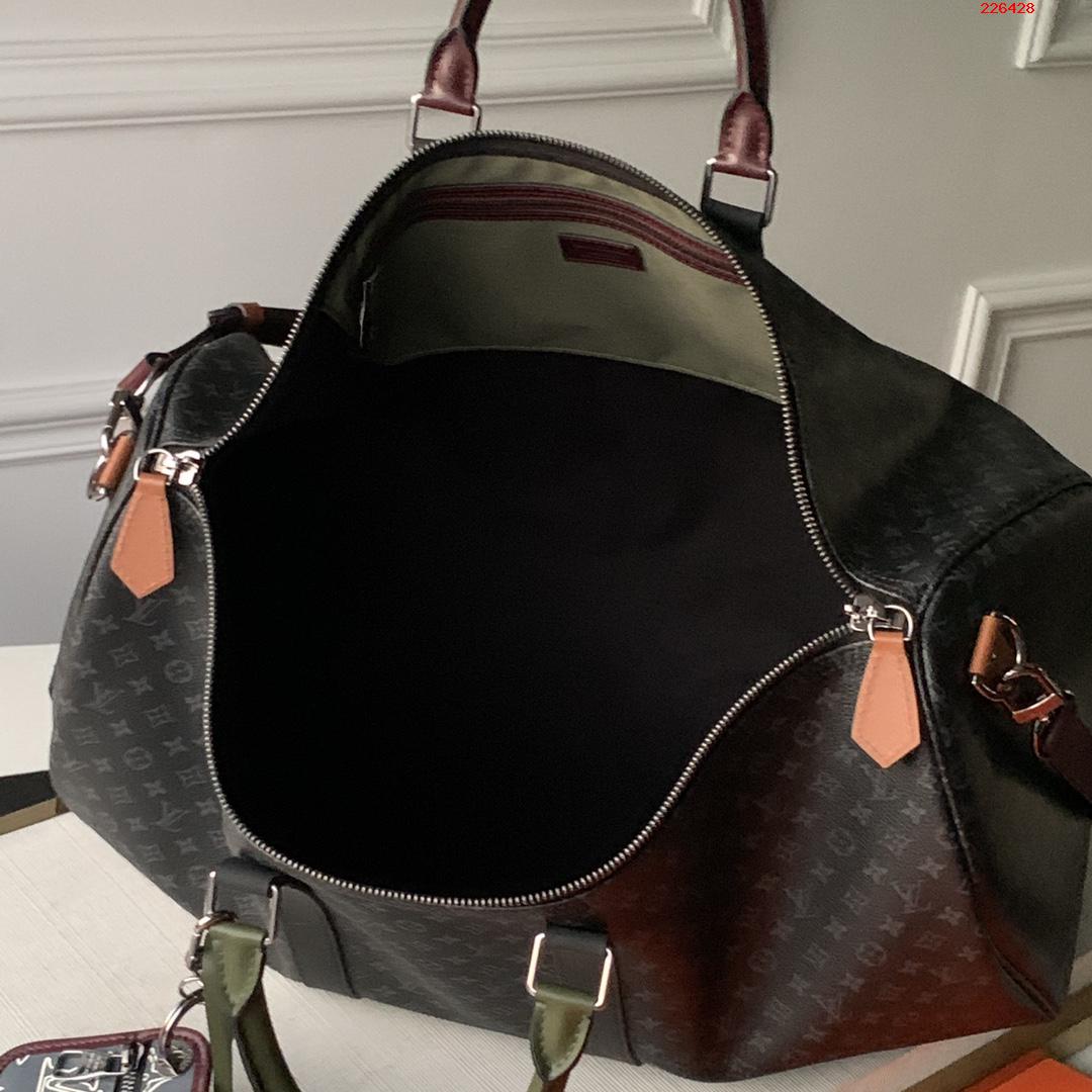 M56856黑花  顶级原单 KEEPALL BANDOULIERE 旅行袋Patchwork 拼贴主题